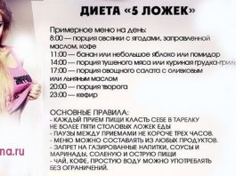 диета 5 ложек