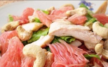 Жиросжигающий салат из куриной грудки и грейпфрута