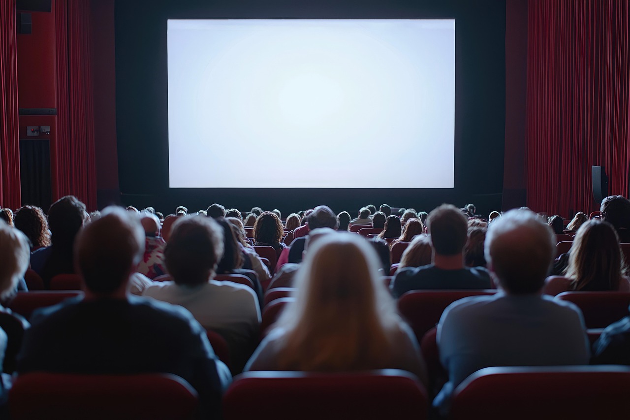 ai generated, movie, theater, cinema, people, audience, watching