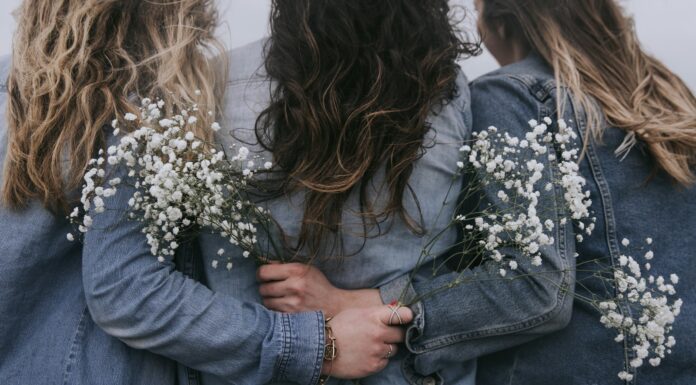 group of women facing backward