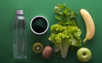 assorted fruits and vegetables on green surface